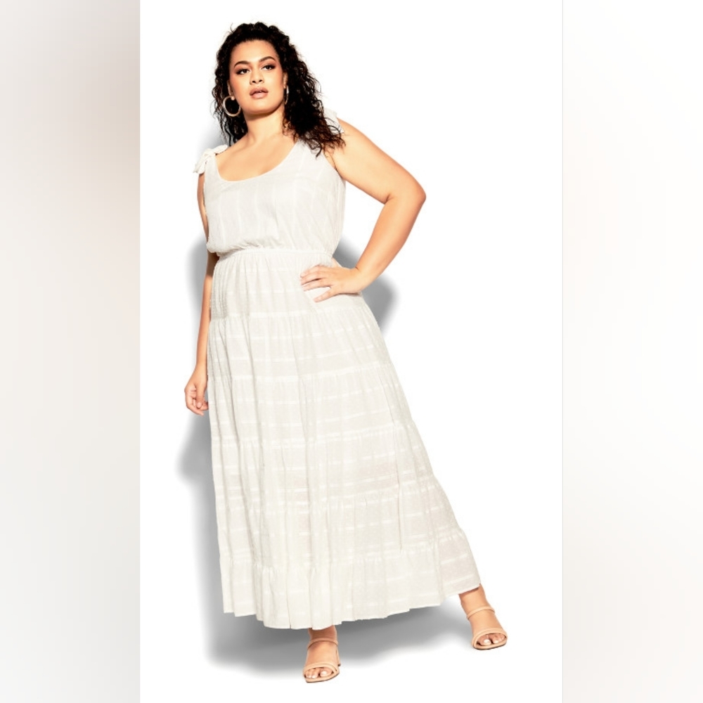 City chic Dobby Love Maxi Dress - ivory